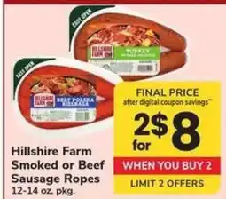 Safeway Hillshire Farm Smoked or Beef Sausage Ropes offer