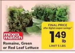 Safeway Romaine, Green or Red Leaf Lettuce offer