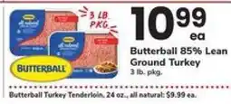 Safeway Butterball 85% Lean Ground Turkey offer