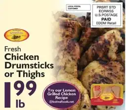 Festival Foods Fresh chicken drumsticks or thighs offer