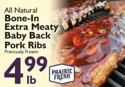 Festival Foods All natural bone-in extra meaty baby back pork ribs offer