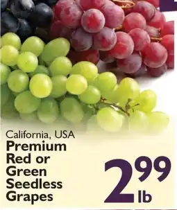 Festival Foods Premium Red or Green Seedless Grapes offer