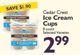 Festival Foods Cedar crest ice cream cups offer