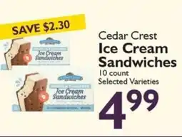 Festival Foods Cedar crest ice cream sandwiches offer