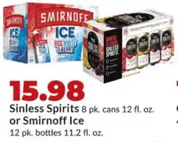 Hy-Vee Sinless Spirits or Smirnoff Ice offer