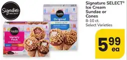 Safeway Signature SELECT Ice Cream Sundae or Cones offer