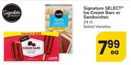 Safeway Signature SELECT Ice Cream Bars or Sandwiches offer