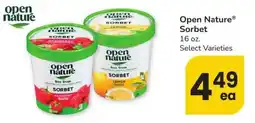 Safeway Open Nature Sorbet offer