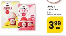 Safeway Lindy's Italian Ice offer