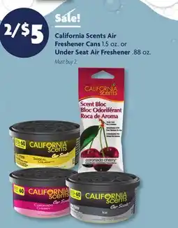 Family Dollar California Scents Air Freshener Cans 1.5 oz. or Under Seat Air Freshener .88 oz offer