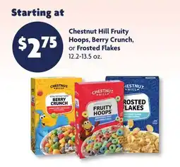 Family Dollar Chestnut Hill Fruity Hoops, Berry Crunch, or Frosted Flakes offer