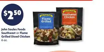 Family Dollar John Soules Foods Southwest or Flame Grilled Diced Chicken offer