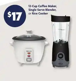 Family Dollar 12-Cup Coffee Maker, Single Serve Blender, or Rice Cooker offer