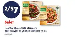 Family Dollar Healthy Choice Café Steamers Beef Teriyaki or Chicken Marinara offer