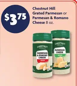 Family Dollar Chestnut Hill Grated Parmesan or Parmesan & Romano Cheese offer