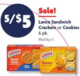 Family Dollar Lance Sandwich Crackers or Cookies offer