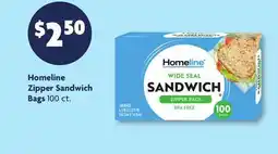 Family Dollar Homeline Zipper Sandwich Bags offer