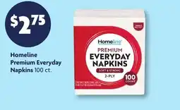Family Dollar Homeline Premium Everyday Napkins offer
