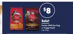 Family Dollar Purina ONE Dry Dog or Puppy Food offer