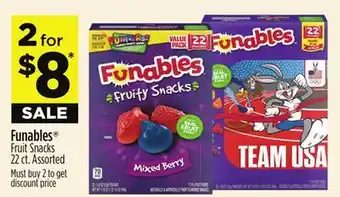 Dollar General Funables Fruit Snacks offer