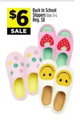 Dollar General Back to School Slippers offer