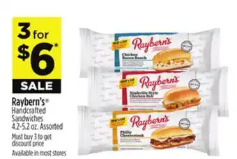 Dollar General Raybern's Handcrafted Sandwiches offer