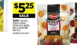 Dollar General Tyson Any' tizers Popcorn Chicken, Chicken Fries, Buffalo Bites or Honey BBQ Bites offer
