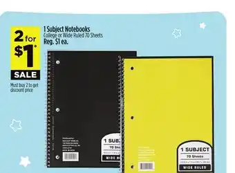 Dollar General 1 Subject Notebooks offer