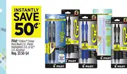 Dollar General Pilot FriXion Clicker Pens Black 2 ct., Pastel Highlighters 3 ct. or G2 2 ct offer
