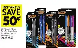 Dollar General BIC Gelocity Pens Quick Dry Blue or Black ct., Gel Black offer