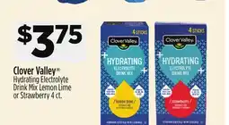 Dollar General Clover Valley Hydrating Electrolyte Drink Mix Lemon Lime or Strawberry offer