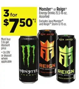 Dollar General Monster or Reign Energy Drinks offer