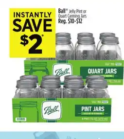 Dollar General Ball Jelly Pint or Quart Canning Jars offer