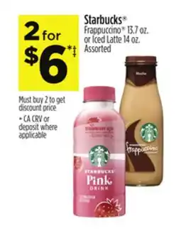 Dollar General Starbucks Frappuccino 13.7 oz. or Iced Latte 14 oz offer