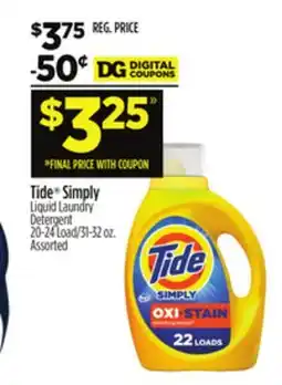 Dollar General Tide Simply Liquid Laundry Detergent offer