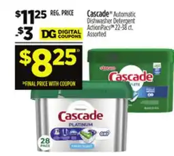 Dollar General Cascade Automatic Dishwasher Detergent ActionPacs offer