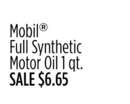 Dollar General Mobil Full Synthetic Motor Oil offer