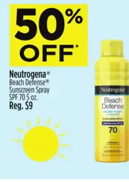 Dollar General Neutrogena Beach Defense Sunscreen Spray SPF 70 offer