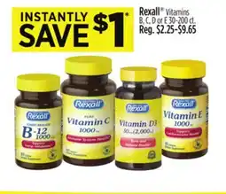 Dollar General Rexall Vitamins B, C, D or E offer