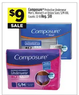 Dollar General Composure Protective Underwear offer