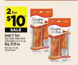 Dollar General Good'n'Fun Dog Treats Triple Flavor Chew Rolls offer