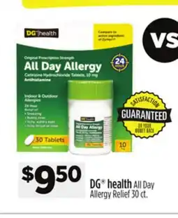 Dollar General DG health All Day Allergy Relief offer