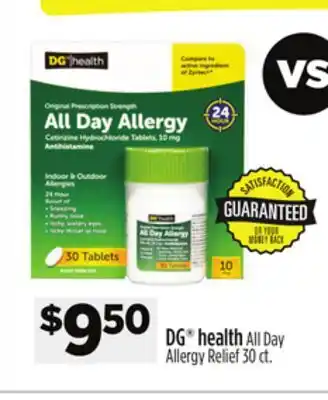 Dollar General DG health All Day Allergy Relief offer