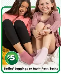 Dollar Tree Ladies' Leggings or Multi-Pack Socks offer
