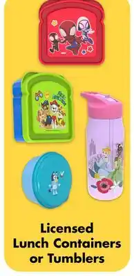 Dollar Tree Licensed Lunch Containers or Tumblers offer