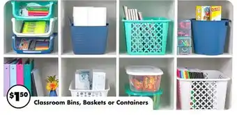 Dollar Tree Classroom Bins, Baskets or Containers offer