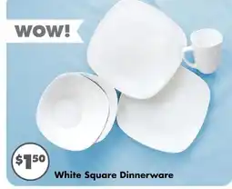 Dollar Tree White Square Dinnerware offer