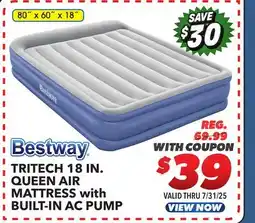 Big 5 Bestway Tritech Air Mattress Queen 18 with Built-in AC Pump offer