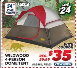 Big 5 Golden Bear Wildwood 4-Person Dome Tent offer