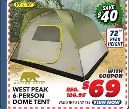 Big 5 Golden Bear West Peak 6-Person Dome Tent offer